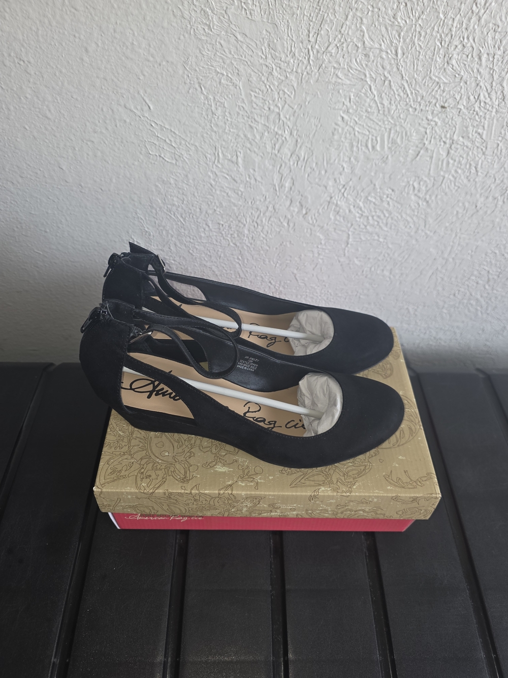 American Rag Black Ankle-Strap Platform Heels - Picture 3 of 14